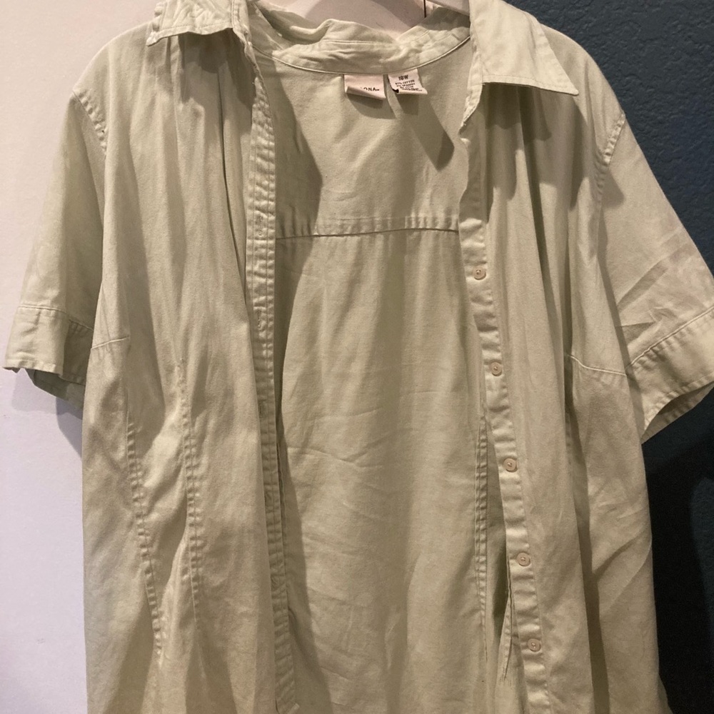 Pastel green button up